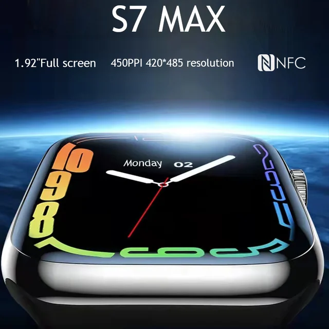 LZAKMR S7 MAX Smrt Wtch Series7 420*485 schermo uomo donn NFC pgmento 1.92 pollici esercizio di slute Bluetooth chimt IP67 per Apple| |  