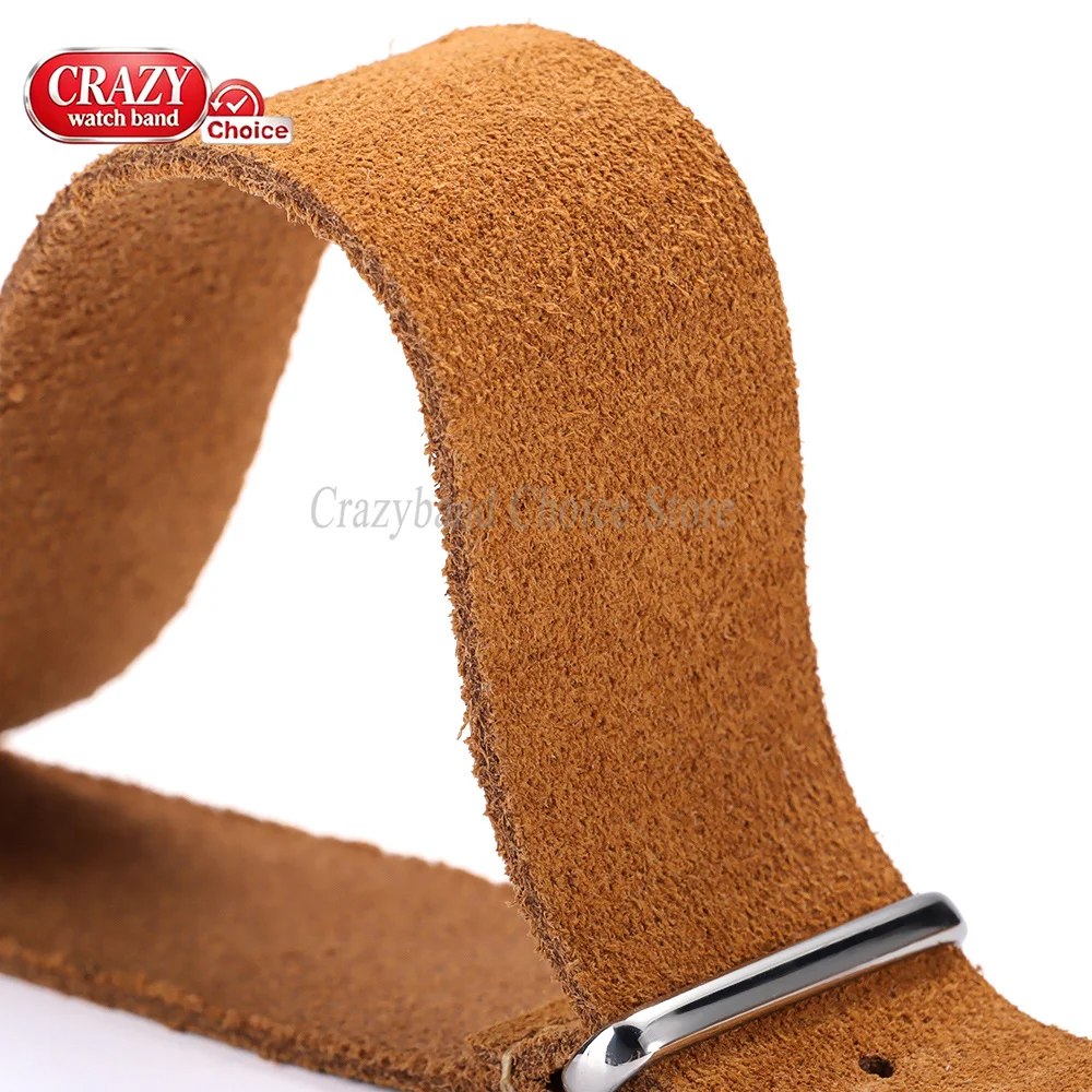 Vintage Suede Leather Watch Strap - Handmade Genuine Cowhide Accessory