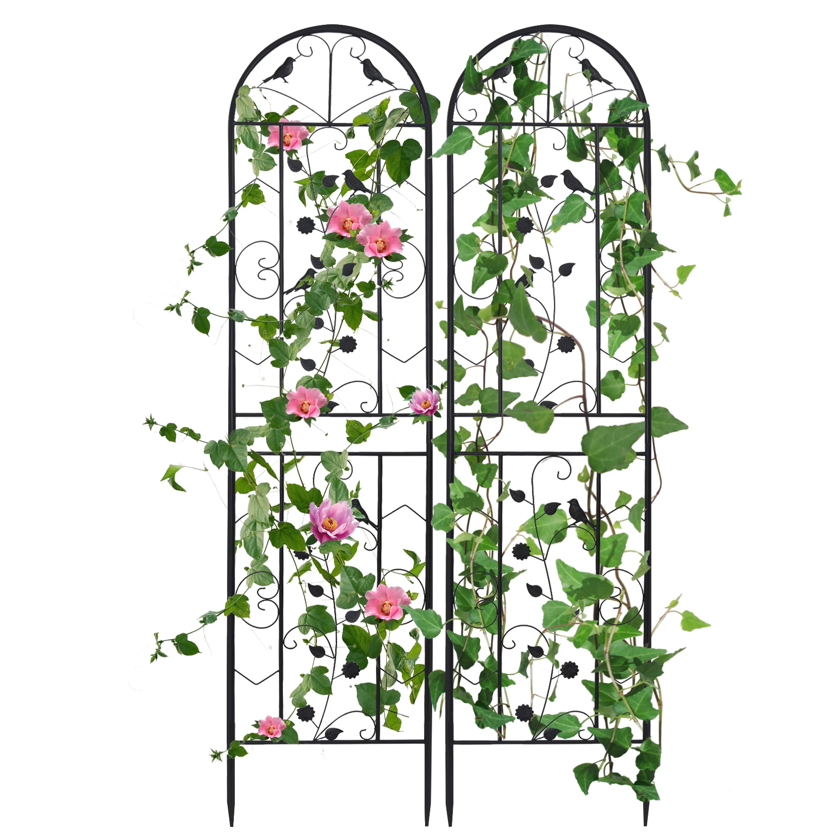 Garden Fence Garden Trellis 2 Pack Climbing Plants Trellis Metal Garden Fence for Vines Vegetables Flowers