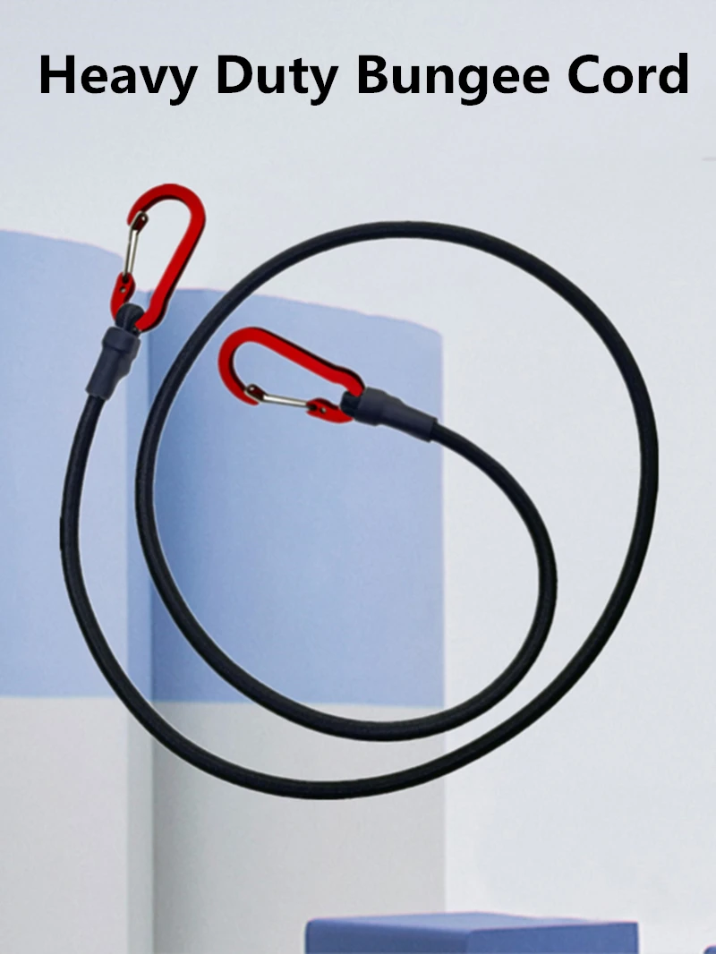 Description Picture 2 of itemHeavy Duty Bungee Cord Elastic Tie Strap String Carabiner Hooks Kayak Cycling Luggage Packing Ropes Camping Accessories