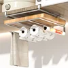 Hanging Rack Under Kitchen Cabinet Household iron art organizing rack cutting board rack hook pot cover utensils storage rack 3
