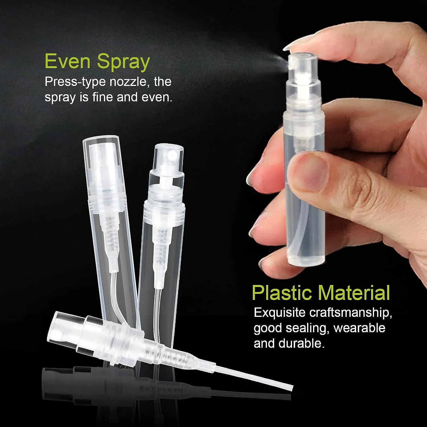 Mini Clear Plastic Spray Bottle 20pcs 2ML-10ML Empty Perfume Atomizer Sample Bottles for Travel Essential Perfume Liquid