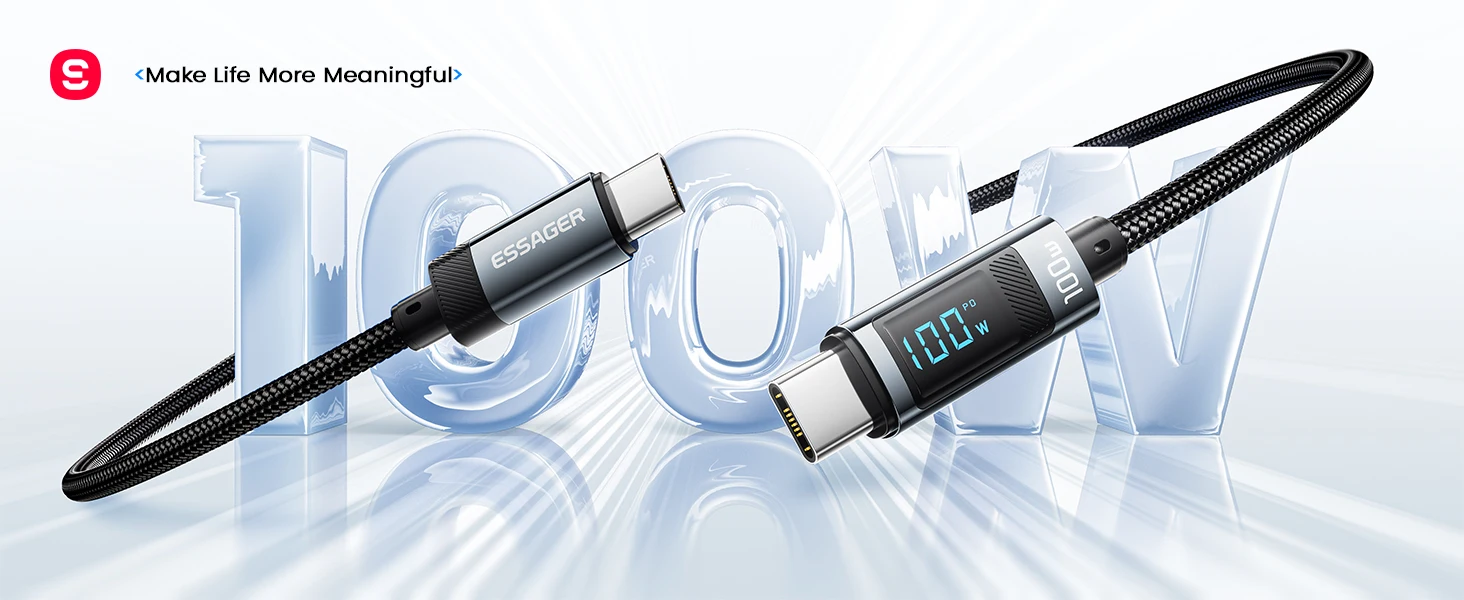 100W USB Type C To USB C Cable 100W PD 3.1 Fast Charging Charger Wire For iPhone 15 16 Plus Pro Max Xiaomi Samsung Laptop Cord