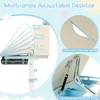 Kids Study Desk,Height Adjustable Children School Desk with Storage, Tilt Desktop, Pen Holder & Scale Ruler, Student Desk Table 5