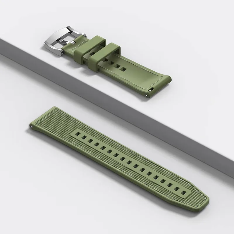 Universal 22mm Nylon+Silicone Sports Watch Strap Bracelet