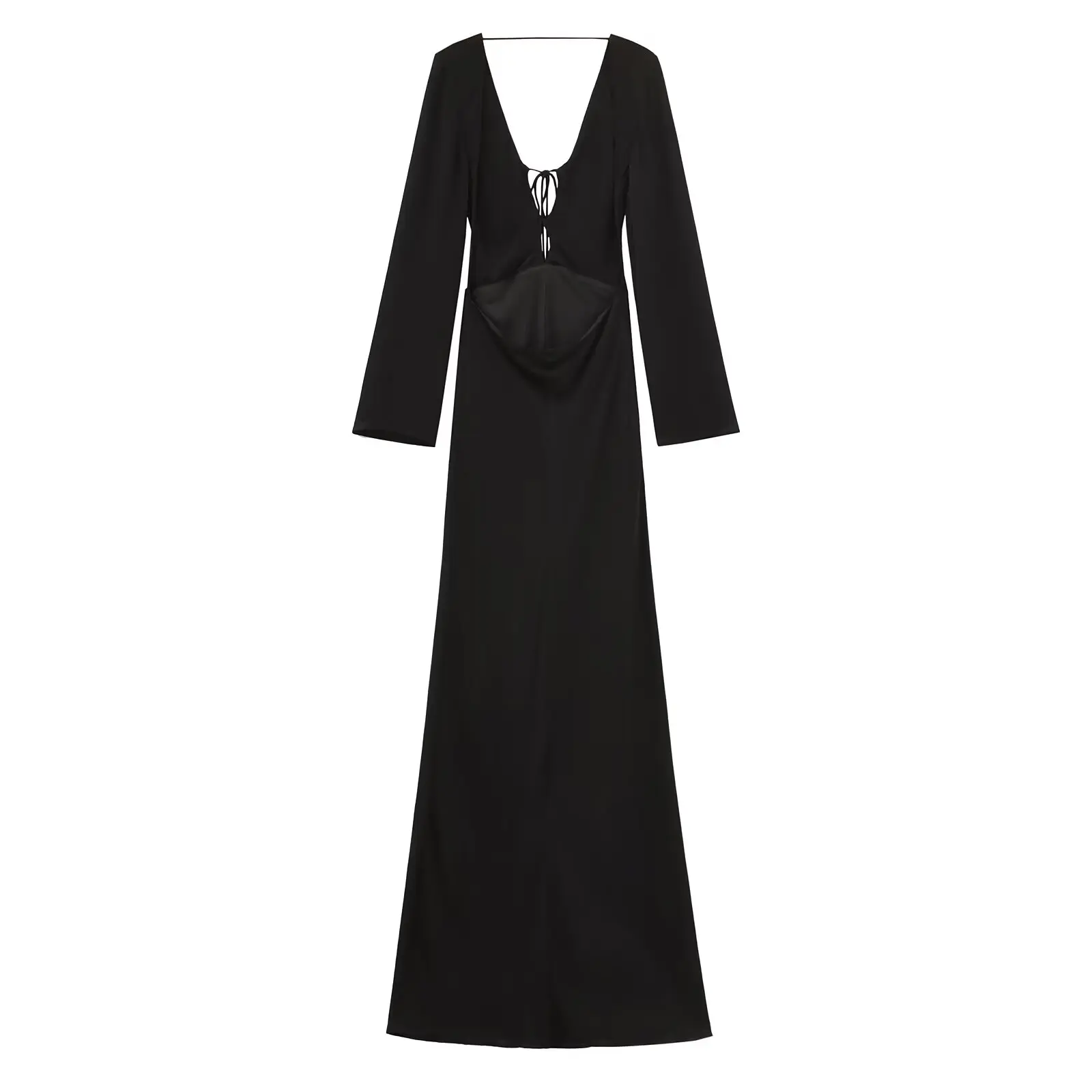 

Elmsk английская Мода, женское платье макси, сексуальное женское платье с вырезами на спине, Черное длинное платье, женские платья