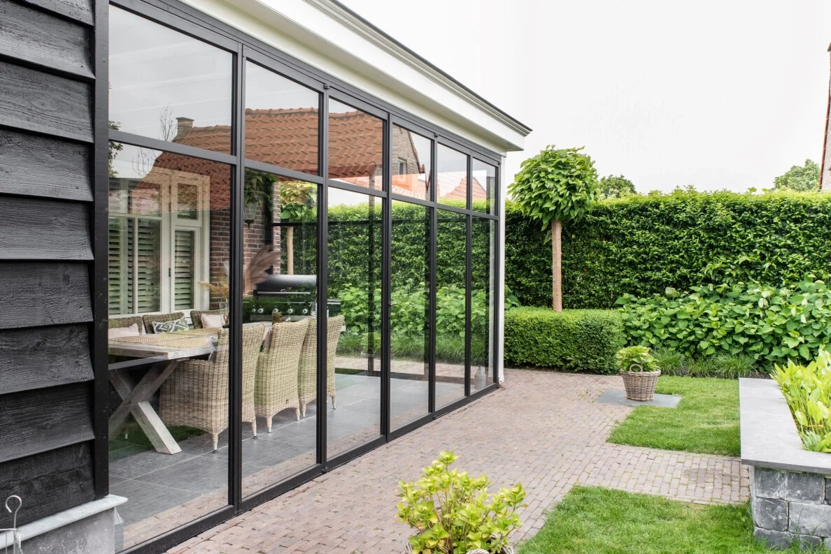 DN Villa Thermal Break Aluminum Glass Door Double Glazed Metal Narrow Frame Patio Bifold Door Accordion Type Folding