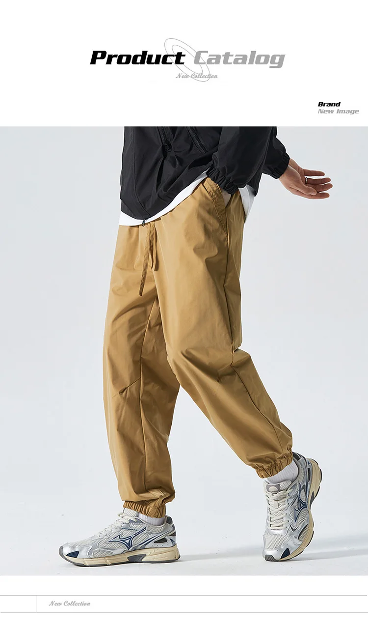 Description Picture 2 of itemSpring Casual Simple Pants Harajuku Streetwear Joggers Pants Mens Tactical Japanese Street Style Fashion Bundle Feet Trousers