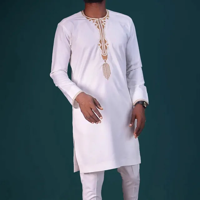 Segun Round Neck Embroidery Long Sleeve Kaftan Outfit