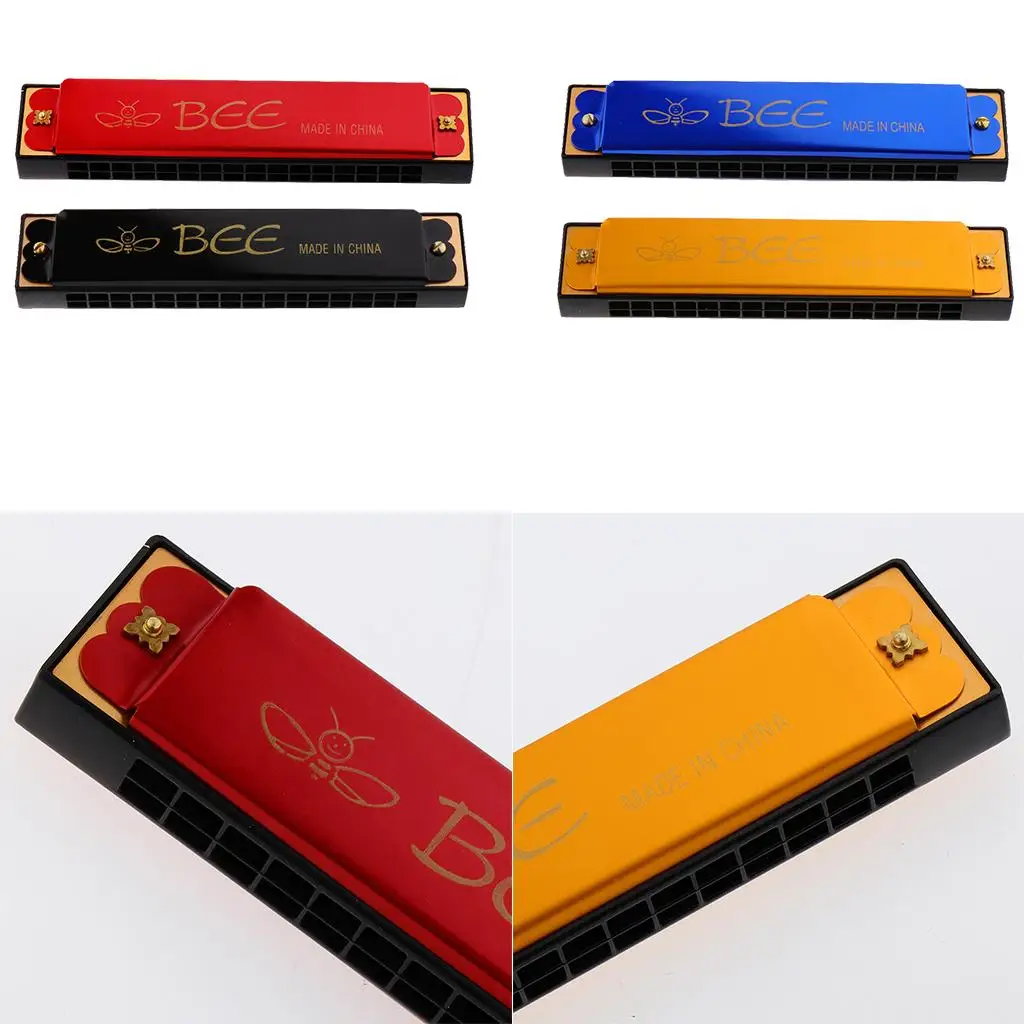 16 Holes Key of C Tremolo Harmonica Mouth Organ Colorful for Children Early Education Toy