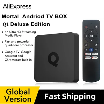 Mortal Q1 4K Android Smart TV Box  AllwinnerH313 2GB 16GB Support Google Voice Dual 2.4G5GWifi Bluetooth Streaming Media Player