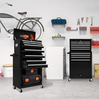 13 Drawers Tool Chest with Wheels,Large Capacity Tool Storage Cabinet with Removable Top Toolbox, Locking Mechanical Tool Cart 2
