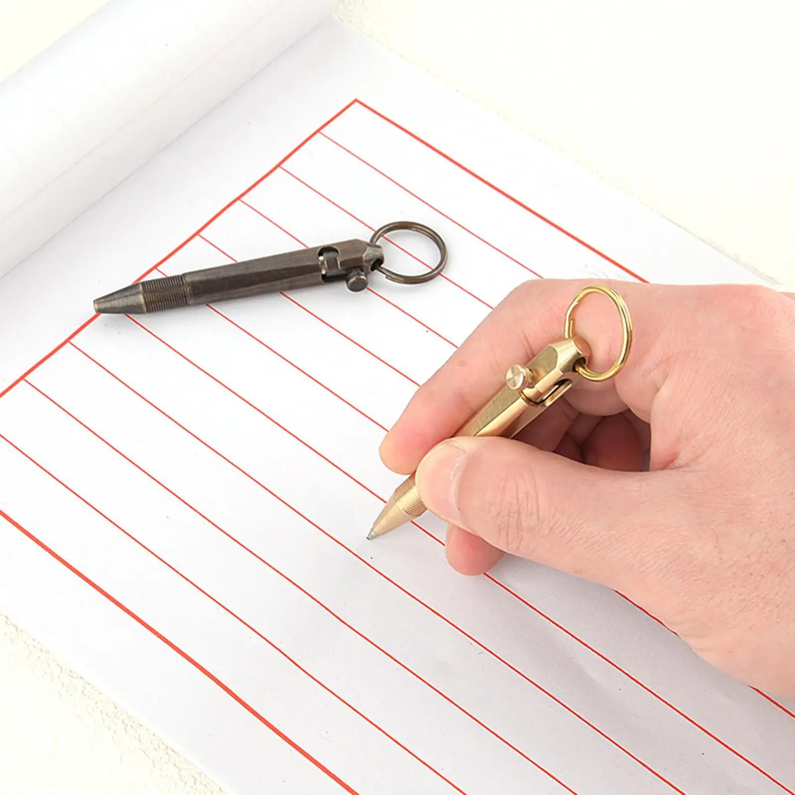 Mini Ballpoint Pen Business Signing Writing Pen Portable Black Ink Compact Pocket Keychain Replaceable Refill
