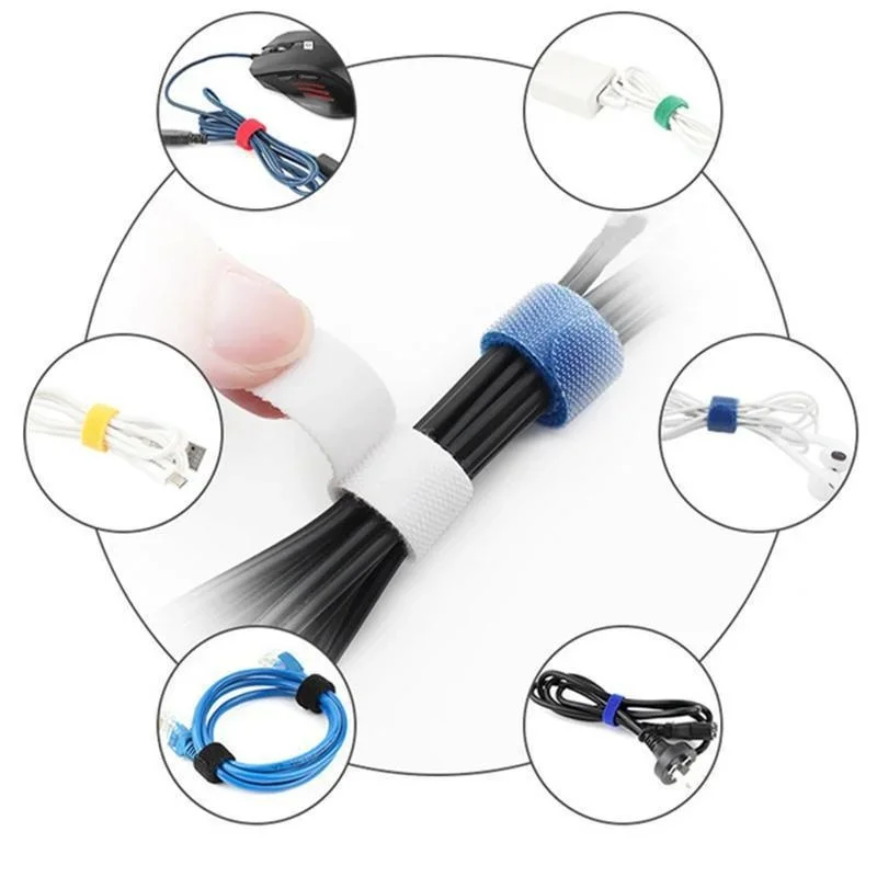 Versatile Reusable Nylon Cable Organizer with Self-Adhesive Straps