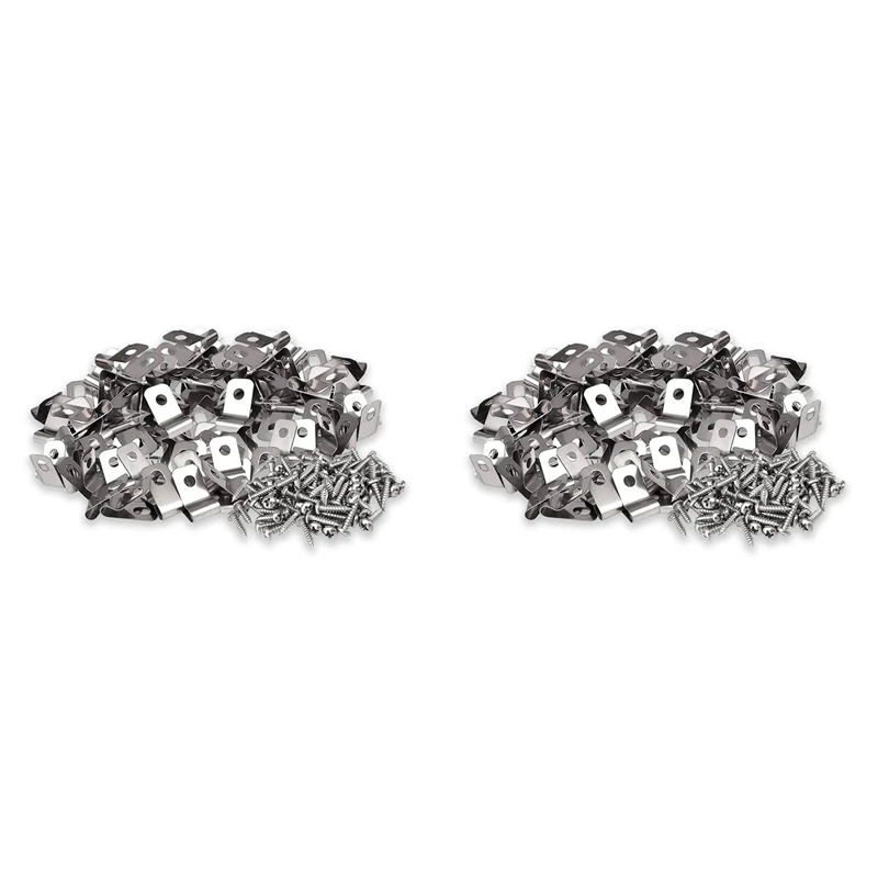 

Зажимы для забора из проволоки, зажимы для установки из нержавеющей стали с винтами (200 шт.)