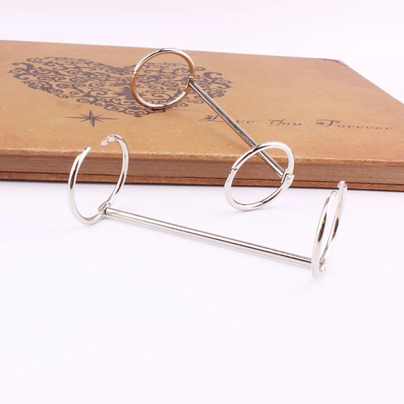 27-83mm length Metal 2 Rings Book Binder 20mm Circle Ring Calendar Binding Clips Loose Leaf Book Binder Paper Clip Stationery