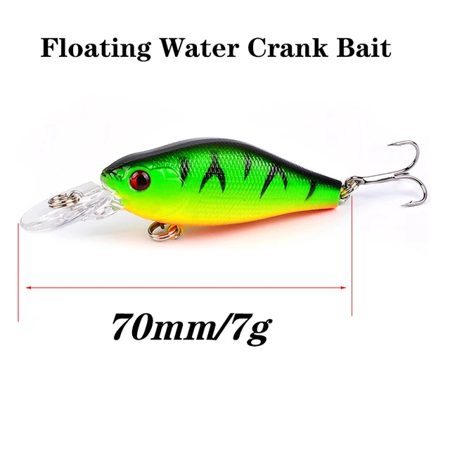 1Pcs Crank Bait Fishing Lures 70mm 7g Floating Swimbait Minnow Wobblers  Isca Artificial Hard Bait for