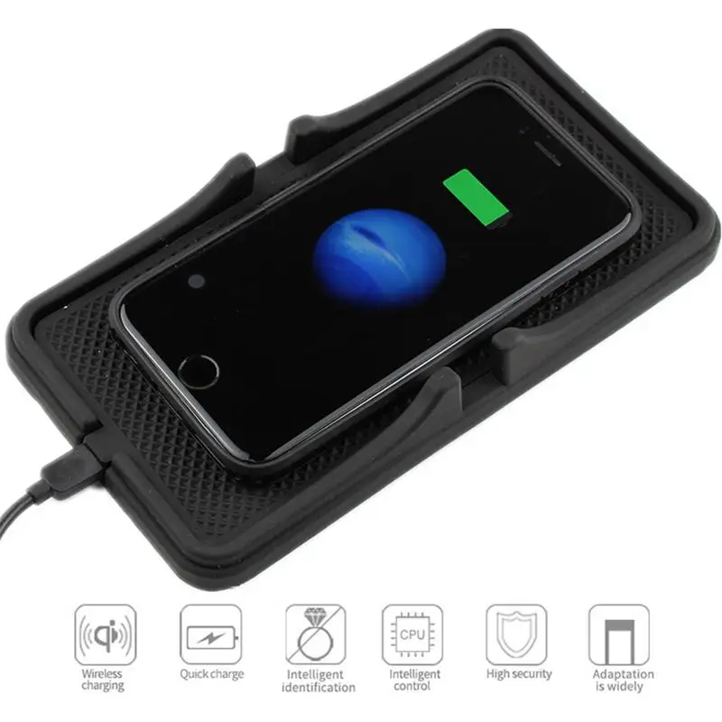 Fast Wireless Phone Charger For Car Cordless Fast Charging Pad For Auto Cordless Phone Charger Non-Slip Cell Pad