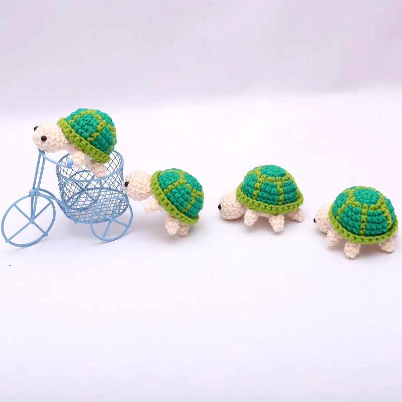 Cute Handmade Crochet Turtle Doll Pendant Small Sea Turtle Knitted Keychain Colorful Car Backpack Hanging DIY Keychain