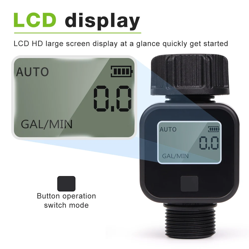Digital Waterproof High-Accuracy Water Flow Meter for Outdoor Garden Irrigation