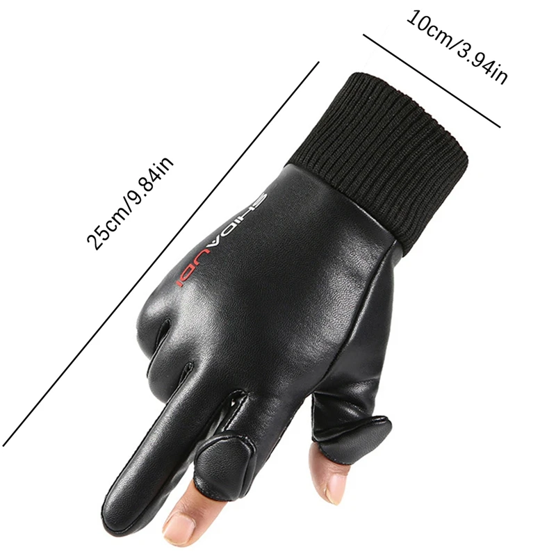 Description Picture 5 of itemTwo Fingers Flip-Up Gloves Hiking Camping Anti-slip Leather Waterproof Gloves Sports Training Gloves Cycling Fishing Gloves