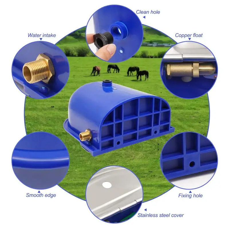 Plastic 1Set Cow Horse Dog Water Drinker Bowl with Copper Valve or Only Copper Valve Automatic Float Farming Trough