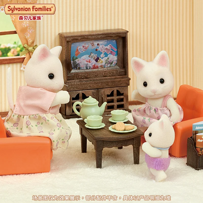 Sylvanian Families Living Room Reception Set Playhouse Toys Parent Child Simulation House Accessories Toys Birthday Gifts 2