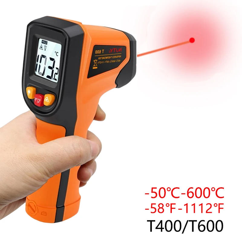 NJTY Digital Infrared Thermometer -50~600℃ Laser termometro Pyrometer Gun Non-Contact Laser Temperature Meter  gauge Tools