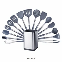 Juego de utensilios de silicona antiadherentes, herramientas clásicas de cocina, espátula resistente al calor, Kit de cuchara, Gadgets de cocina, accesorios grises (v1.12.4)