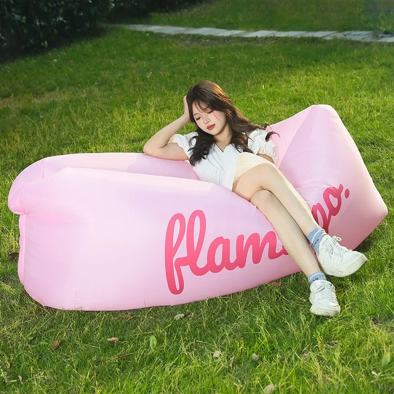 Outdoor Portable Lazy Inflatable Sofa Water Beach Grassland Park Air Bed Sofa Foldable Sleeping Bag Music Festival Party