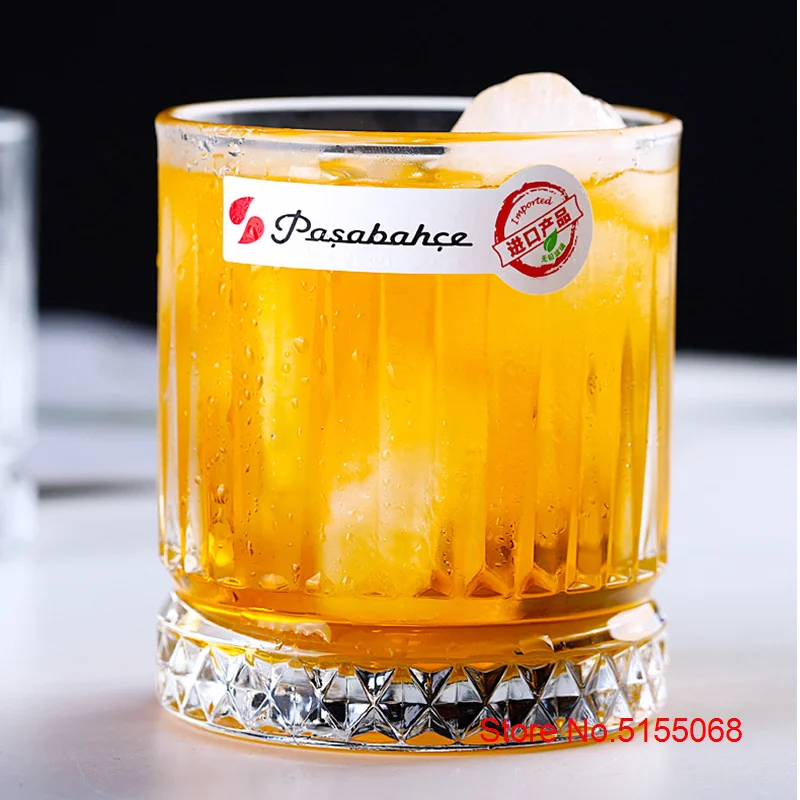 Turkey Pasabahce Brand Whisky Old Fashioned Glass Diamond Arved Designs Tempered Glass Collins Cup ROCK Whiskey Tumbler