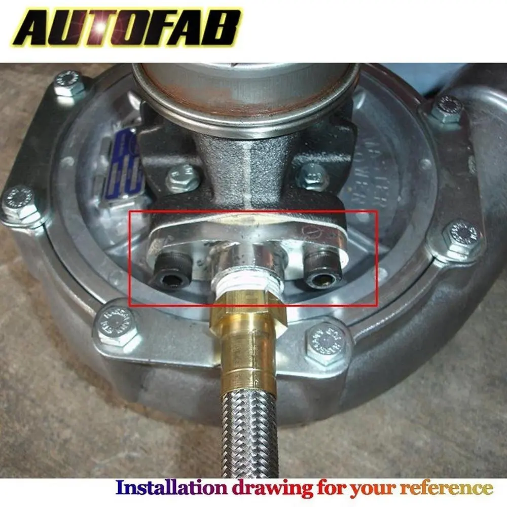 1/4 NPT Female Aluminum Oil Drain Turbo Flange T3 T4 T04 GT40 GT55 AF-TF002