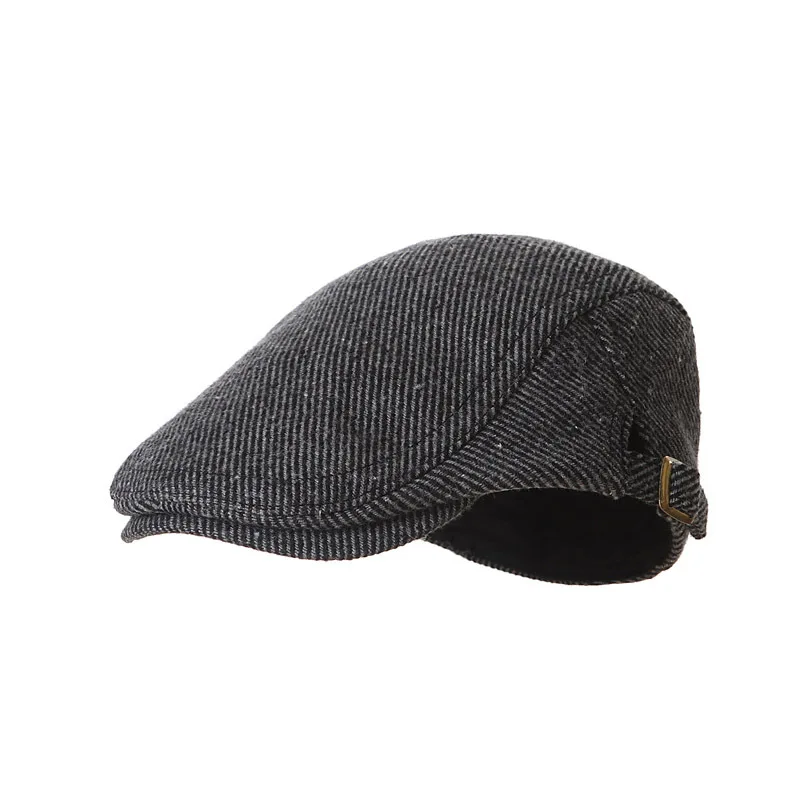 Autumn Baby Beret Hat for Boys Vintage Woolen Infant Hats Striped Newsboy Flat Cap Winter Toddler Kids Accessories 2-9Y