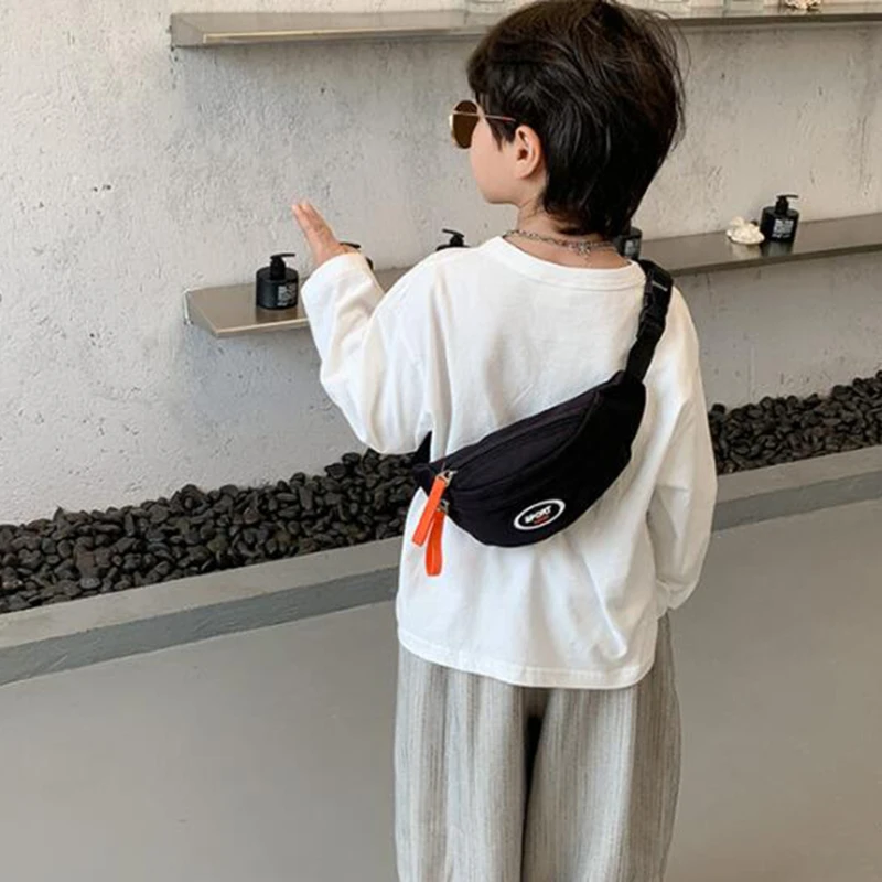 Fashion Cute Children's Chest Bag One Shoulder Crossbody Fanny Pack Canvas Diagonal Bag Girl Boy Zipper Coin Purse,crossbody bags,chest bags,waist packs