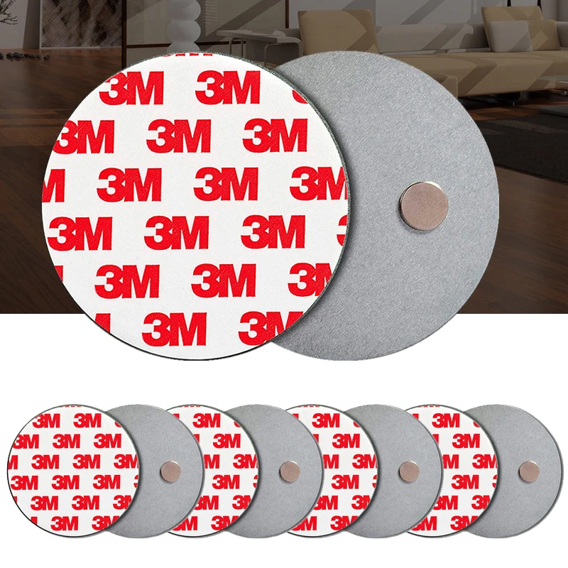 

70MM 1/3/5/10 Pcs/ Lot Smoke Detector Install Magnet Suction Stand 3M Sticker Galvanized Steel Sheet Smoke Alarm Magnetic Holder