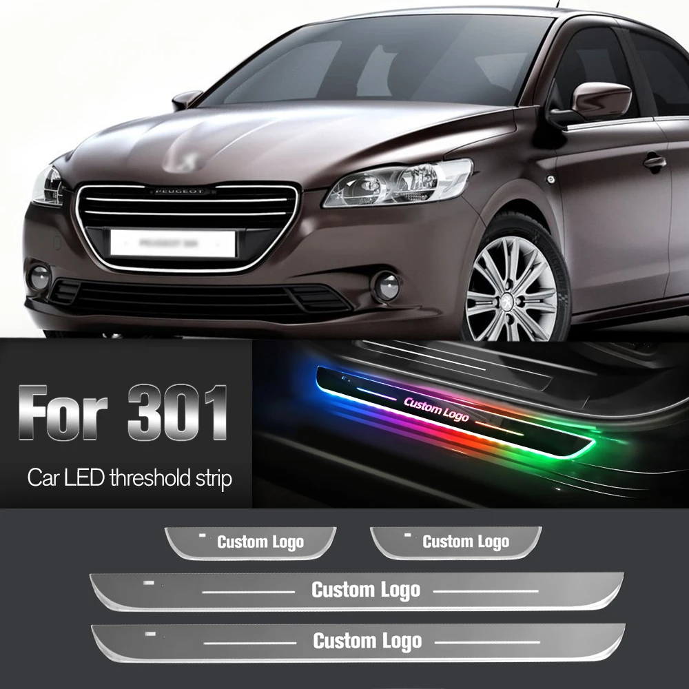 

Car Door Sill Light For Peugeot 301 2012-2022 2016 2017 2018 2019 Customized Logo LED Welcome Threshold Pedal Lamp Accessories