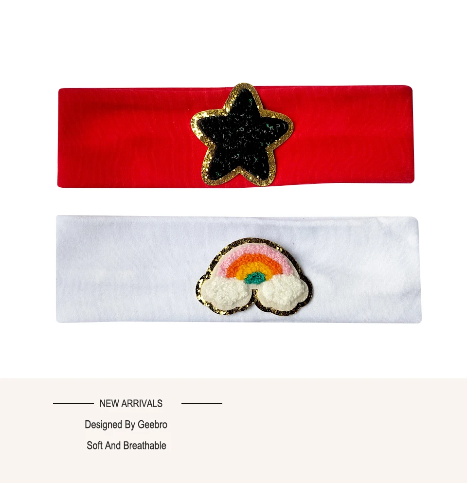 Geebro Baby Mädchen Herz Baumwolle Stirnbänder Casual Weiche Elastische Star Headwear Kinder Childs Neue Haar Zubehör Kleinkind Haar bands – Detail 11
