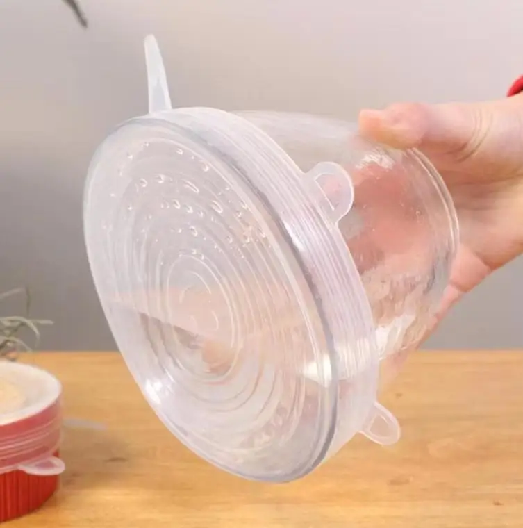 Bowl Cover Food Cover Fresh Keeping Preservation Cover Silicone Stretch Lid Flexible Round Heat Resistant Reusable Kitchen Food Storage