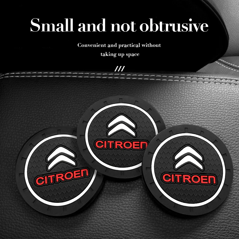 2Pc Car Coasters Water Cup Slots Non-Slip Mat Water Cup Pad For Citroen C2 C3 C4 C5 C6 C1 DS3 DS4 DS5 Xsara Berlingo Accessories cup holder coasters car coaster pads