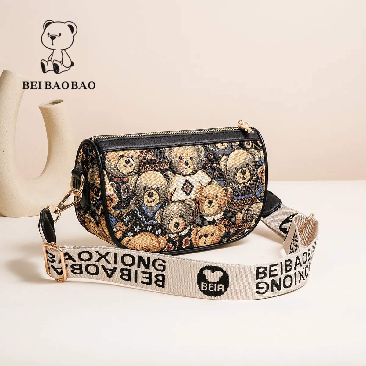 Beibaobao New Retro Fashion One Shoulder Crossbody Bag Casual Women's Bag Chest Women's Small Bolso de mujer