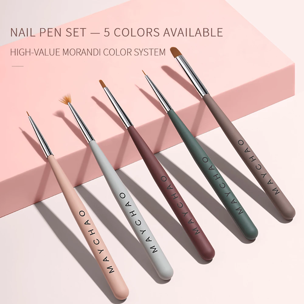 MAYCHAO-Kit de pinceles para decoración de uñas, herramienta de