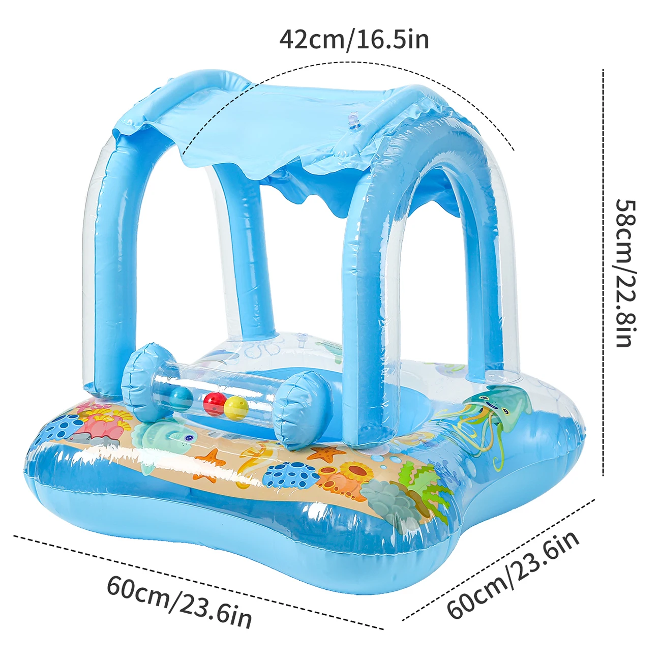 Toddler kids adult inflatable pool floats with bell water swim beach toys party supplies