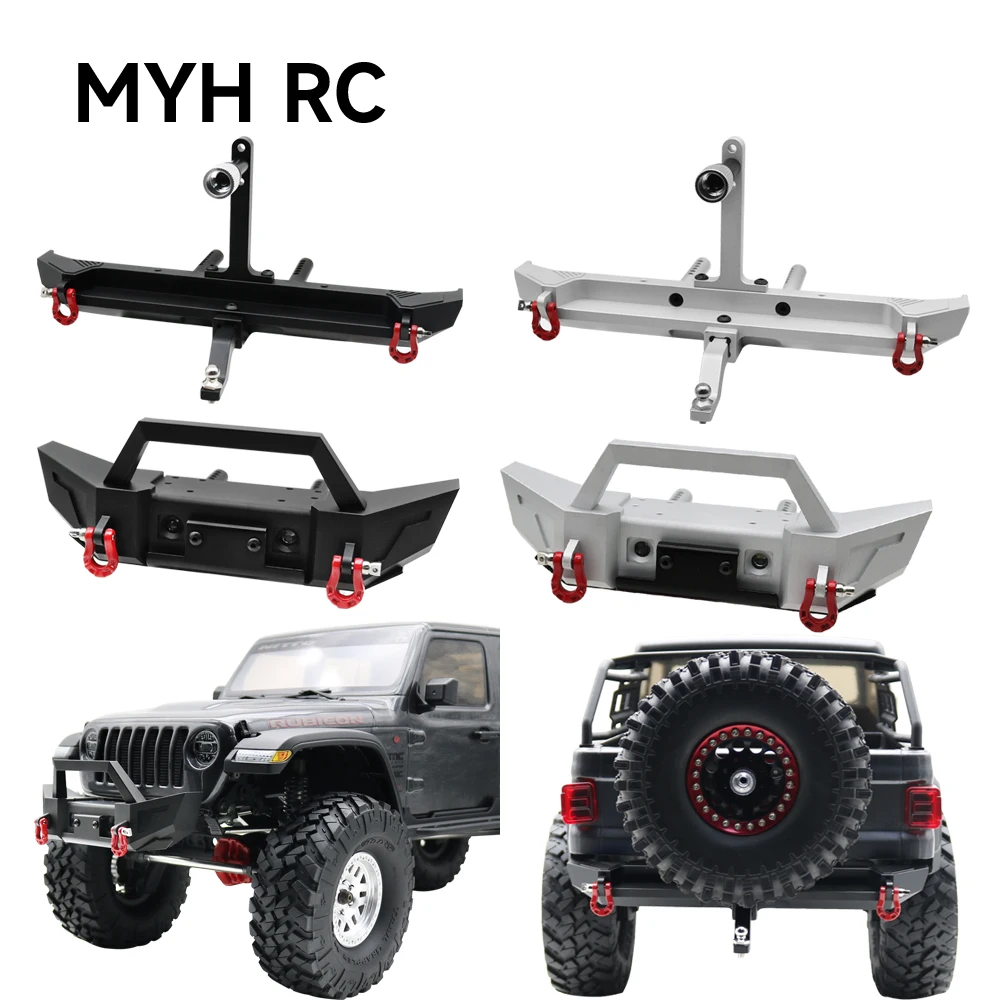 Pare-chocs Avant Integy Avec LED - Pour Axial SCX10 III - 1/10 Crawler Noir