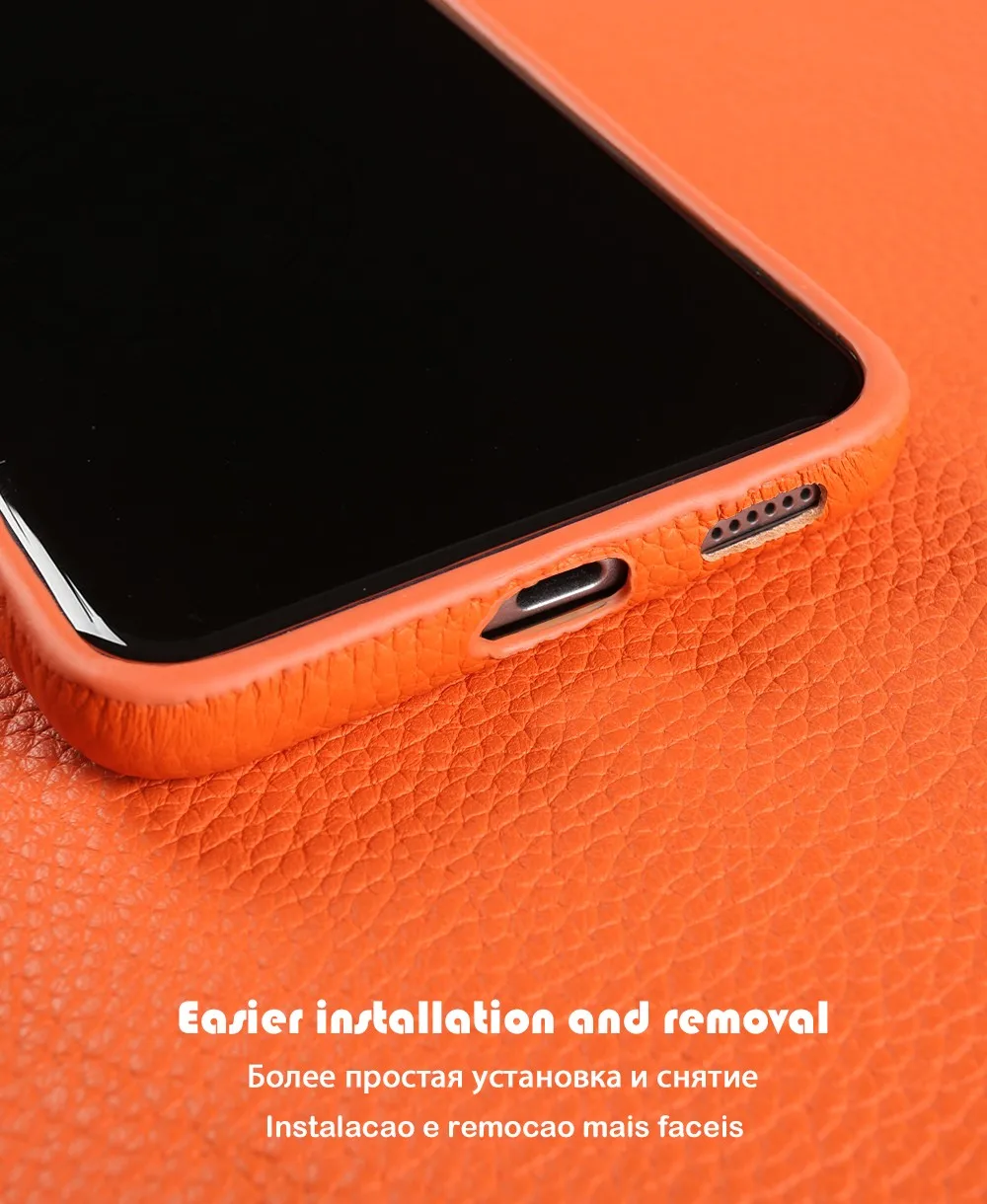 Magnetic Luxury Genuine Leather Wireless Charging Shockproof Case