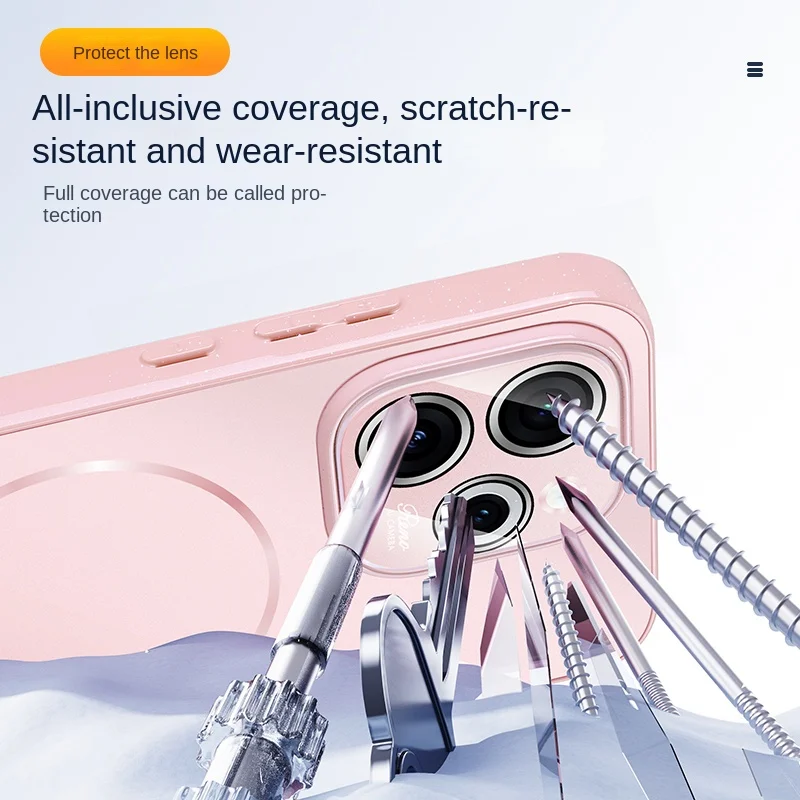 Matte Texture TPU Phone Case with Lens Protection and Magnetic Attachment
