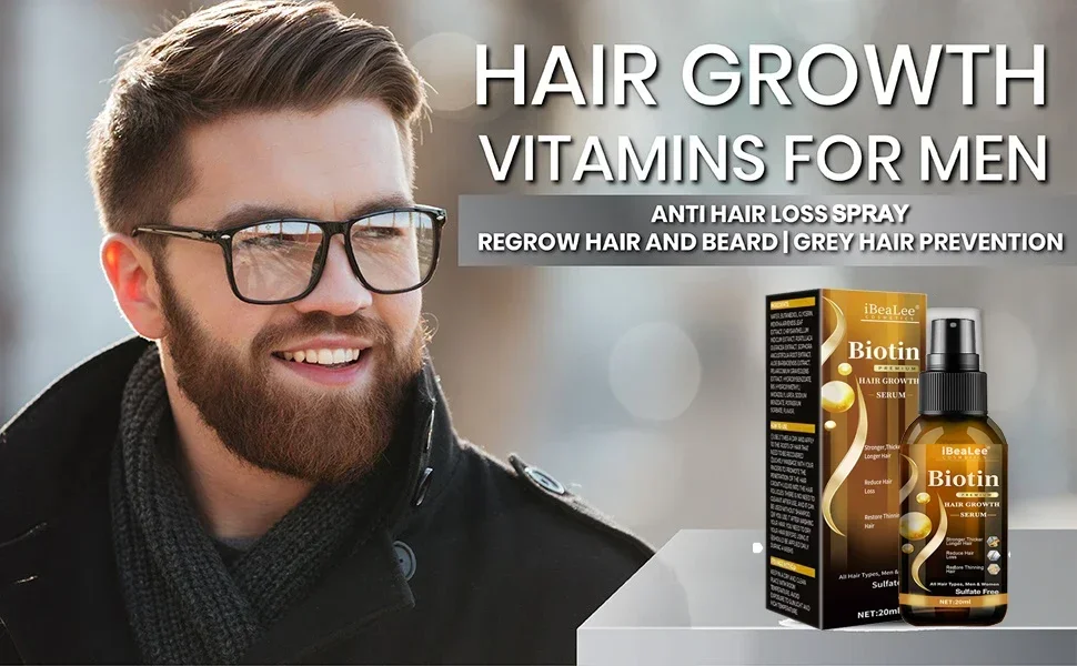 Description Picture 2 of itemHair Growth Products Biotin Anti Hair Loss Spray Scalp Treatment Fast Growing Care Essential Oils for Men Women Hair Care