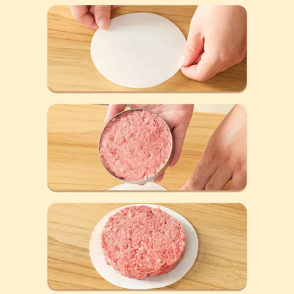 100pcs BBQ Patty Paper Separators Burger Press Wax Paper Non-stick Hamburger Patty Round Wax Parchment Sheets Burger burger press,hamburger press