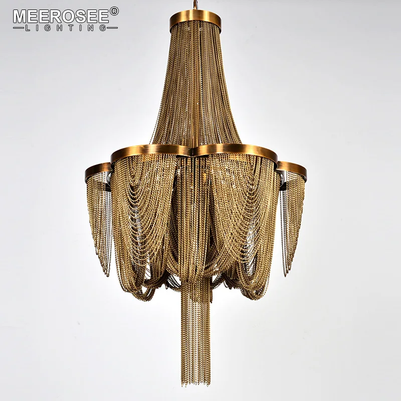 

French Empire Chandelier Indoor Lighting Post Chain Aluminum Suspension Hanging Drop Lustre for Living room Hotel Project Lights