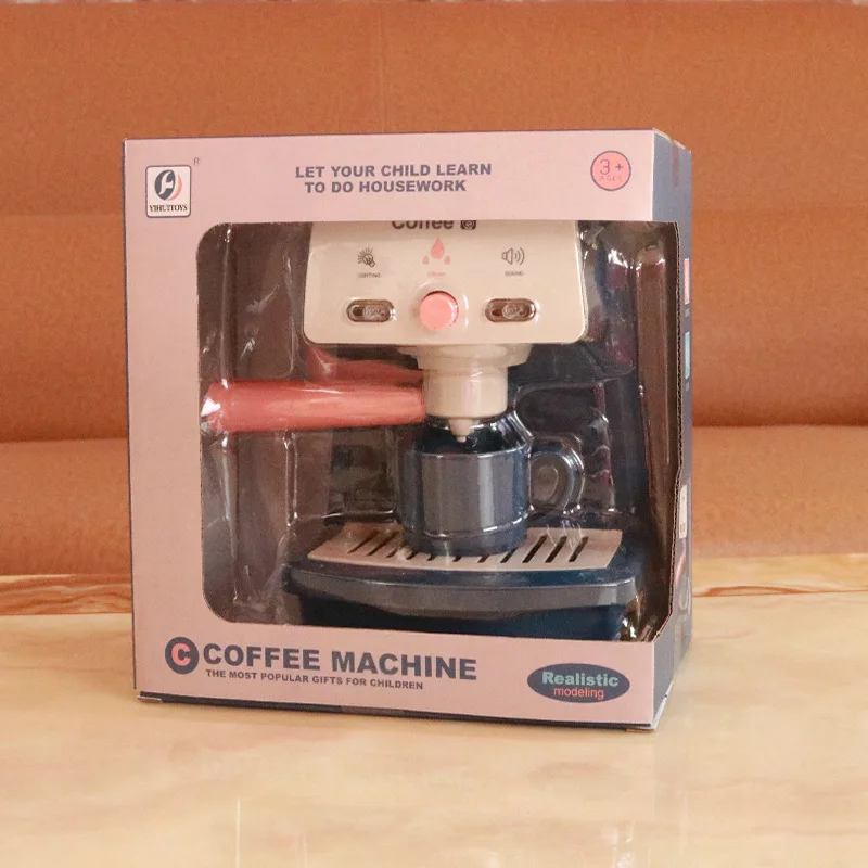 Simulation Electric Coffee Machine With Lighting And Sound Children Mini Appliances Toy Kids Kitchen Toy Set Girls Role Play 6