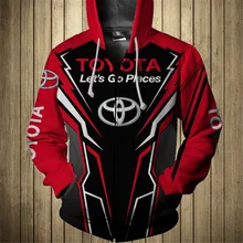 

Car Logo Toyota 3d Print Hooded Sweater Casual Outdoor Jacket Zipper Men's Sweater Flight Suit Jacket Racing Suit